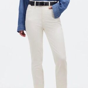 Madewell The Perfect Vintage Jean High Rise Cream White Tapered Ankle W32 NEW